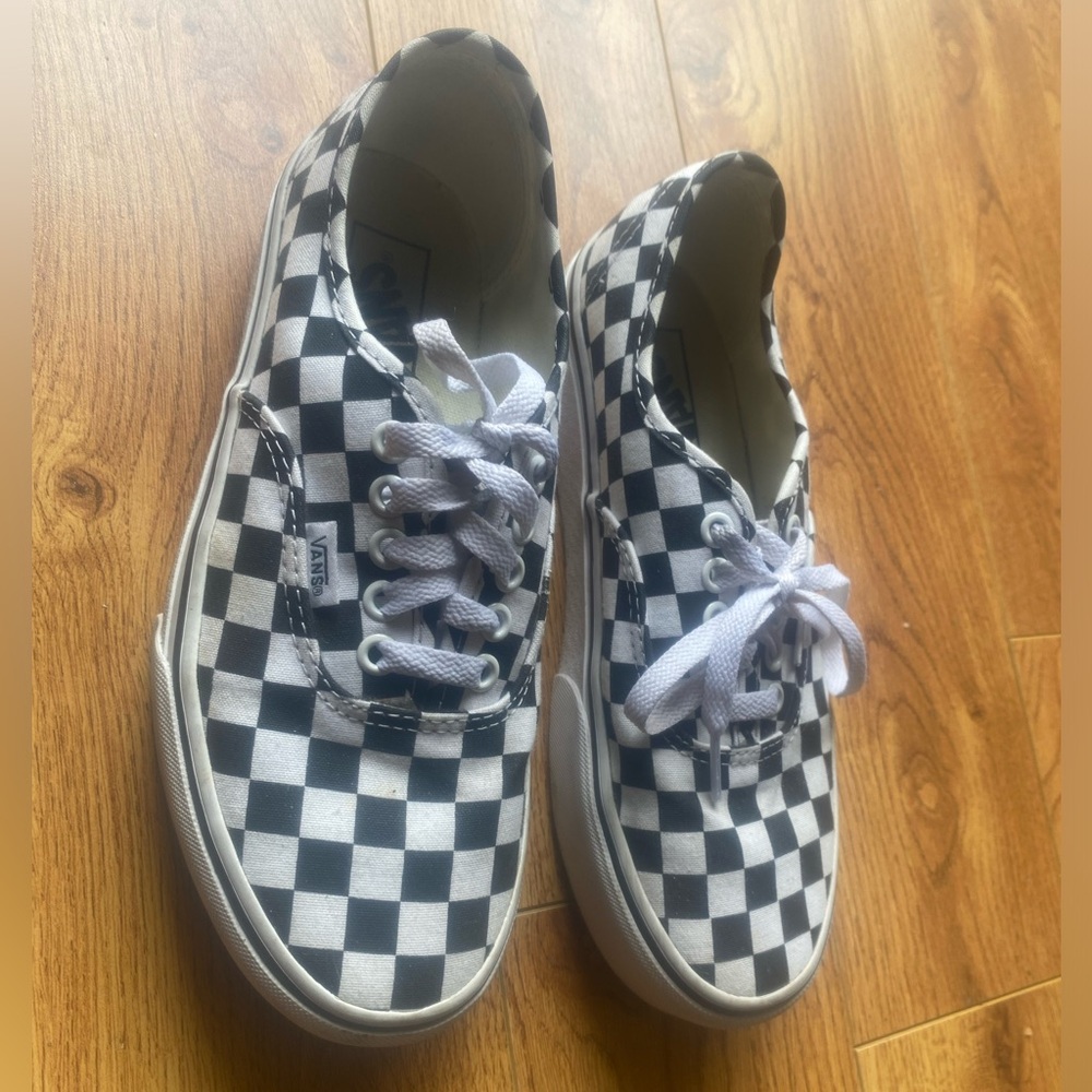 Vans Checkerboard Platform Lace-Up Sneakers Black White